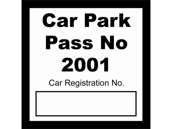 Car Park Pass Window Stickers