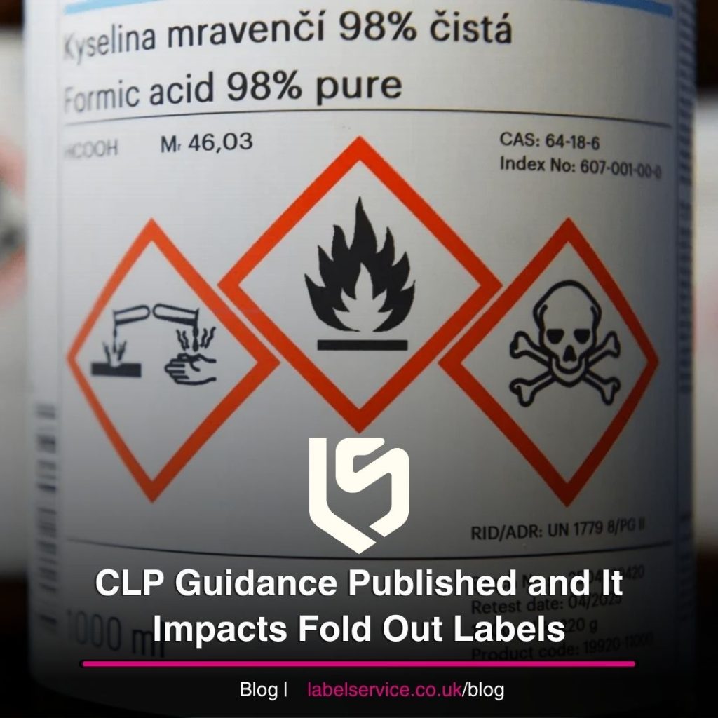 CLP hazard symbols on chemical labels