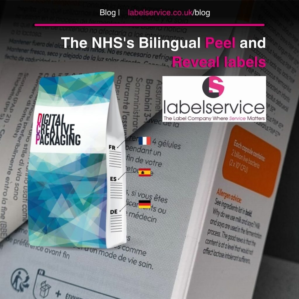 NHS's Bilingual Peel and Reveal labels
